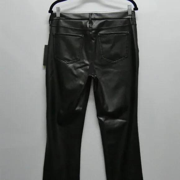 NWT NYDJ Sculpt-Her Black Faux Leather Marilyn Straight Pants Size 8 - Picture 5 of 6